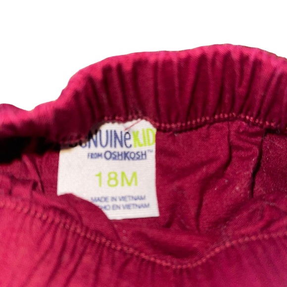 Genuine Kids From Oshkosh Infant Skirt Deer Fox Size 18 Months Burgundy 100% Cot - Picture 3 of 3